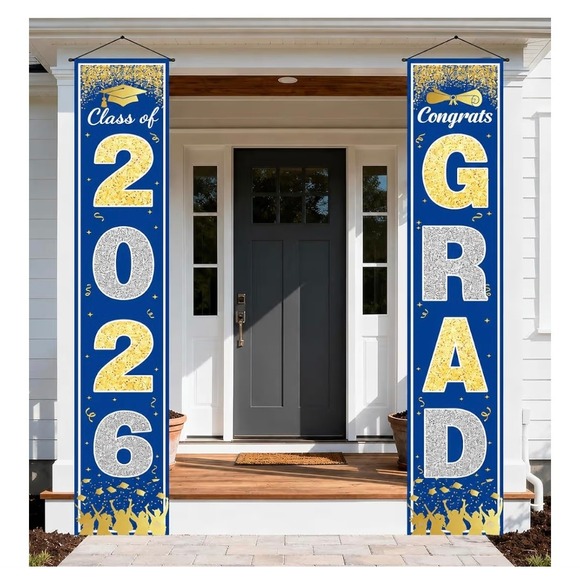 Other - Graduation 71x12 Porch Banner Set Unisex Blue Gold Class of 2026 Decor